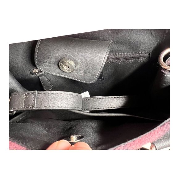 Nanette Lepore 4 pc Satchel Crossbody Pink Buffalo Check Velvet Scrunchies purse - Picture 8 of 10